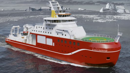 Vízre teszik az új brit sarkkkutató hajó 900  tonnás elemét