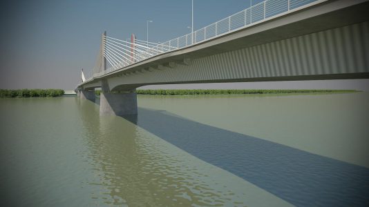 1133 méter hosszú híd épül Paks és Kalocsa között a Dunán