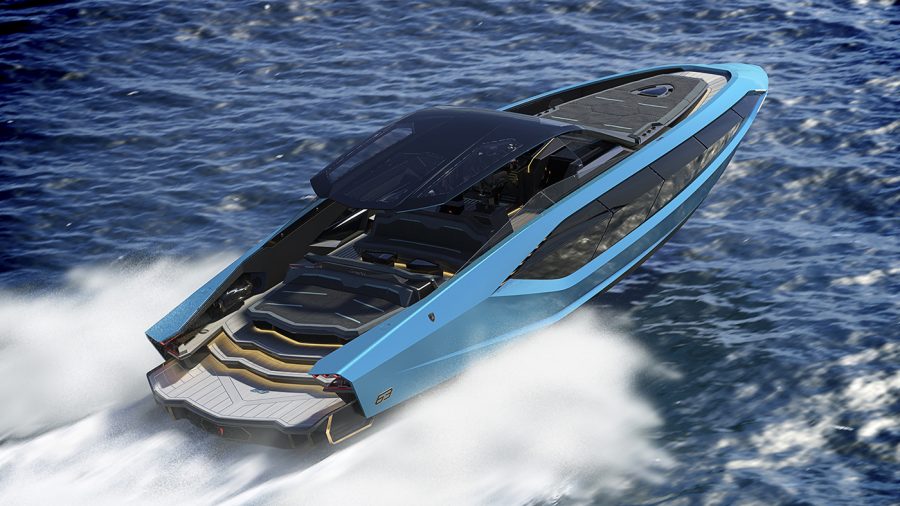 Lamborghini 63 motorcsónak: 4000 lóerő, 111 km/órás végsebesség