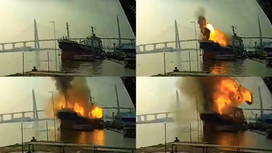 Felrobbant egy tanker a bangkoki kikötőben